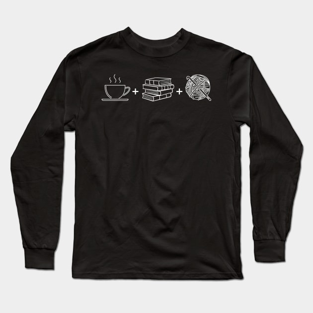 Coffee, Books & Crochet - black Long Sleeve T-Shirt by Tee's Tees